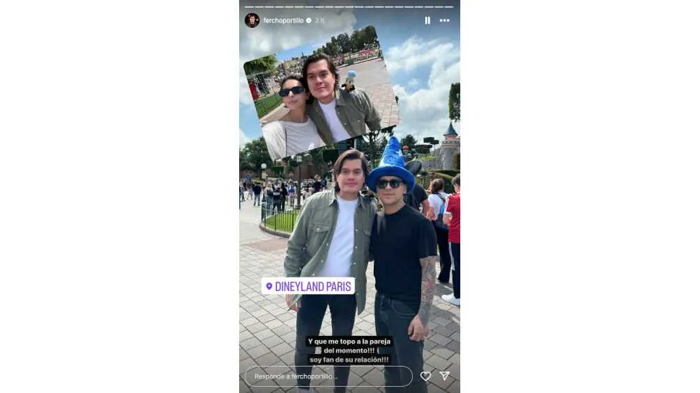 Un influencer coincidió con los cantantes y se tomó fotos con ellos.
