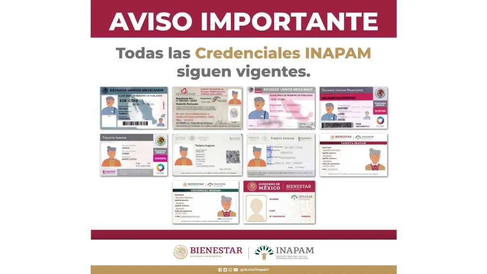 Twitter: @INAPAM Todas las credenciales del INAPAM siguen vigentes, sin importar su antigüedad.