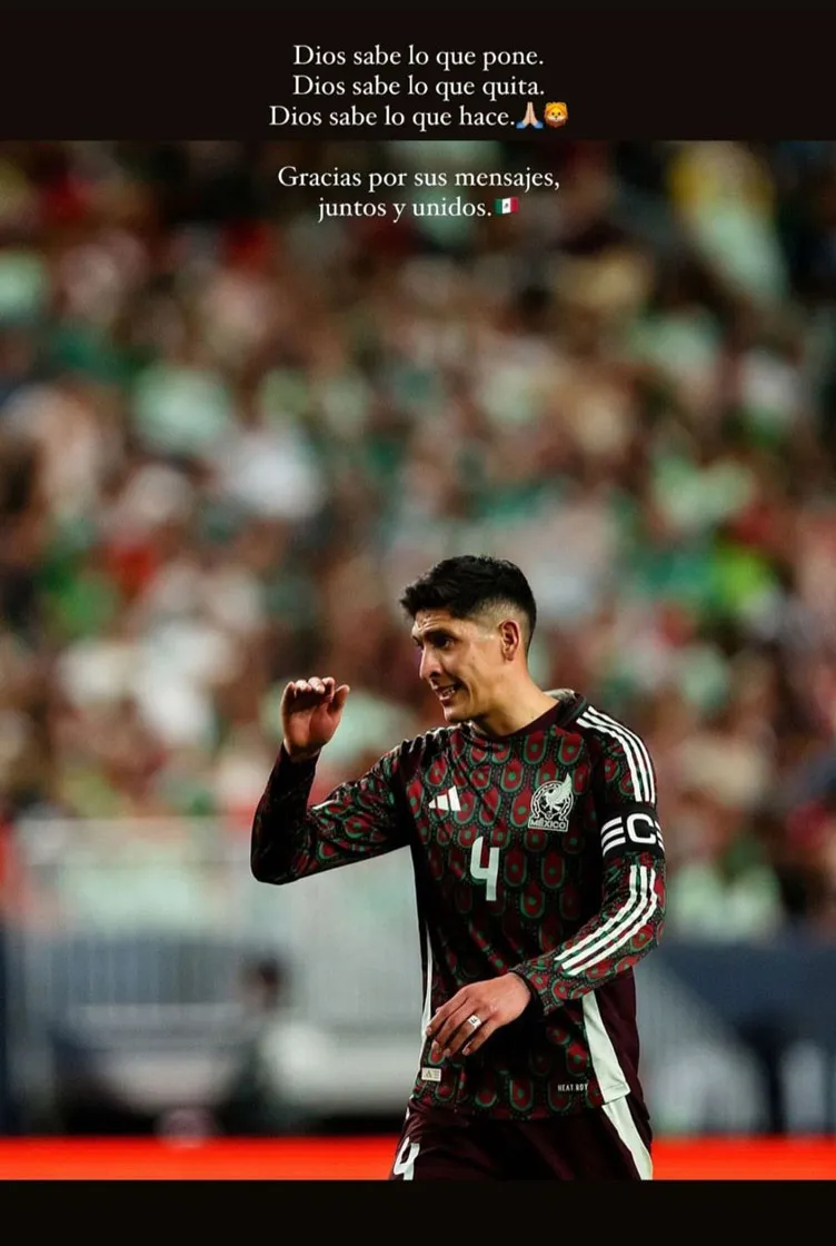 El mensaje de Edson Álvarez en Instagram