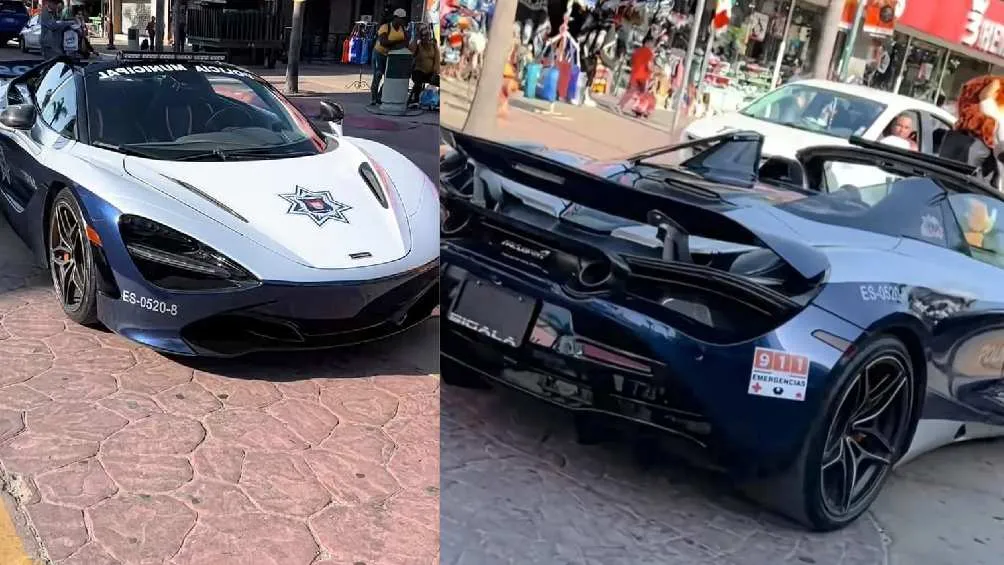 Twitter: @Elcentinelamx1 El lujoso auto tiene todos los colores y logos de una patrulla habitual.