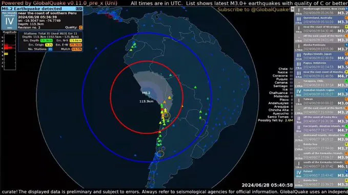 X: @Indignados_P El terremoto empezó a las 00:36 horas de este viernes.