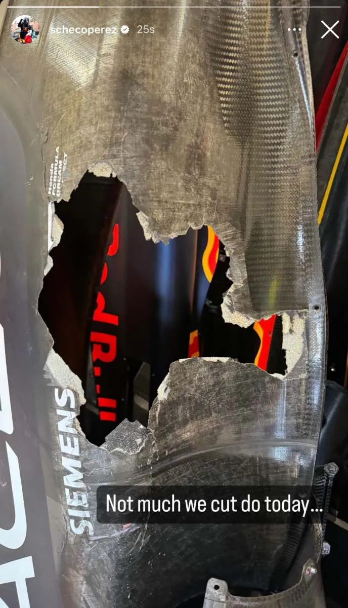 CAPTURA Así mostró Checo los daños de su auto