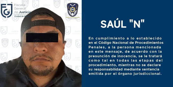 X: @FiscaliaCDMX Saúl 'N' será acusado de feminicidio por la muerte de la señora Verónica.