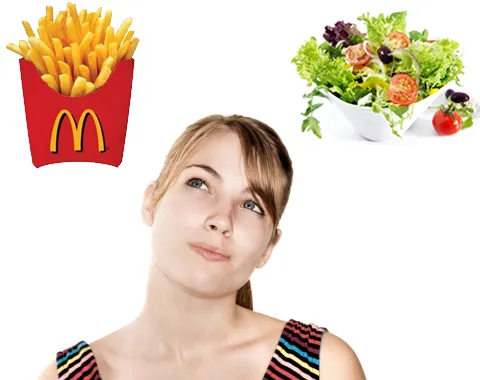 X Las personas prefieren comprar hamburguesas u otros productos antes que una ensalada