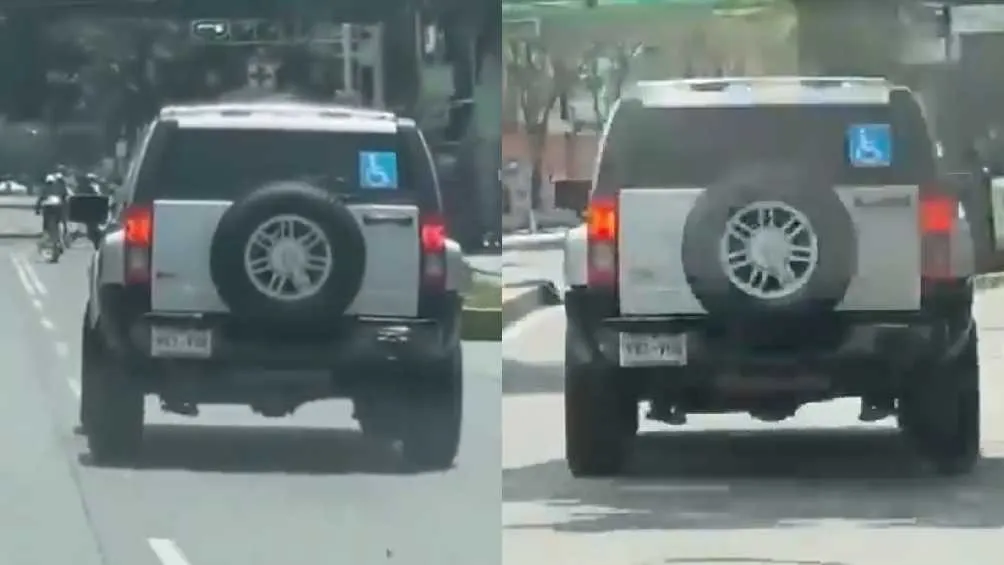 La camioneta Hummer en la que iba la acusaba tenía una calcomanía de discapacidad.