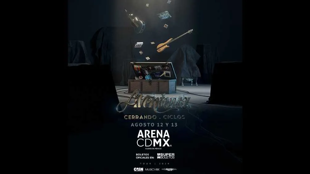 IG: @aventura Serán los días 12 y 13 de agosto cuando Aventura se presente en la Arena CDMX.