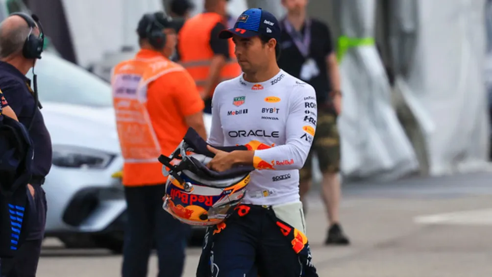 Pérez tras su choque en el GP de Hungría