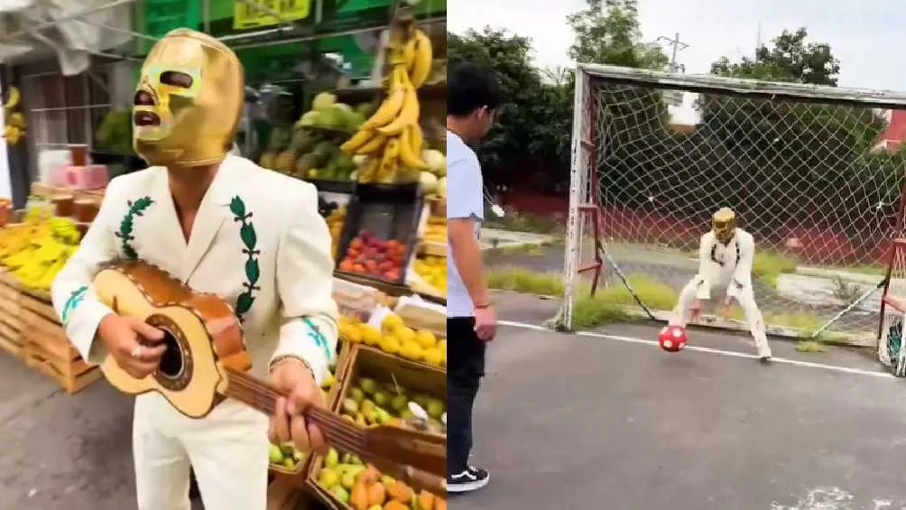 Brunito hasta se echó una cascarita y cantó afuera de una recaudería.