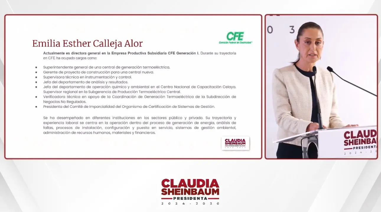Claudia hace historia nombrando a la primer director general de la CFE