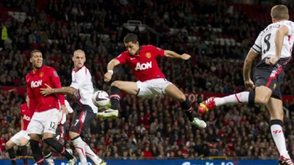 Chicharito Hernández con el Manchester United