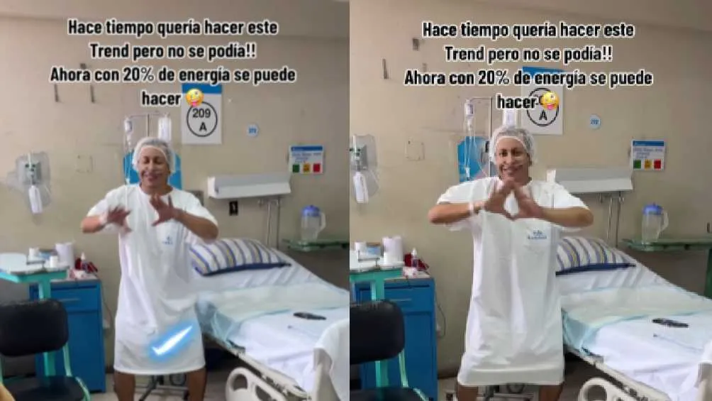 Pese a estar hospitalizado, el 'Ingeniero Bailarín' se dio tiempo para bailar.