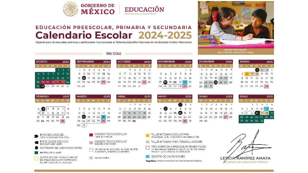 Serán un total de 190 días de clases para los estudiantes de educación básica.