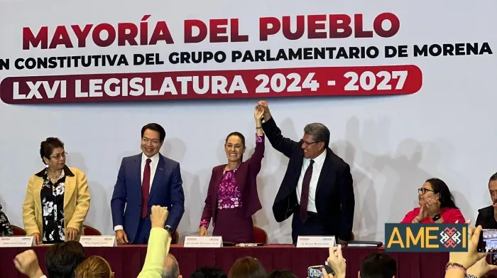 Claudia Sheinbaum presente en la Reunión Constitutiva del Grupo Parlamentario de Morena para la LXVI Legislatura 2024-2027