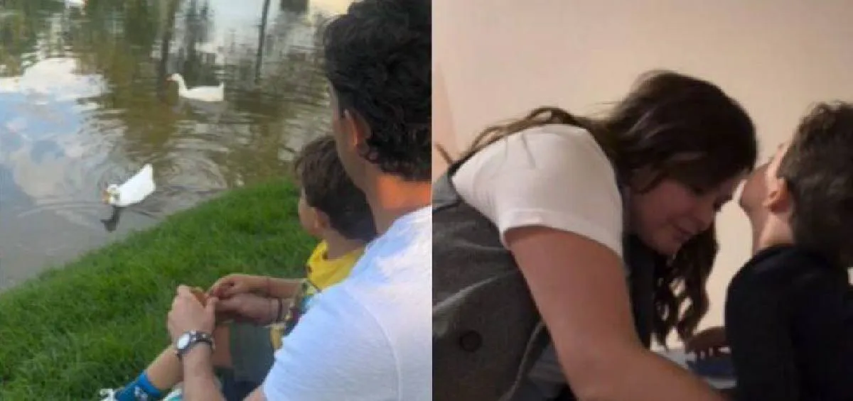 Echeverría con su familia