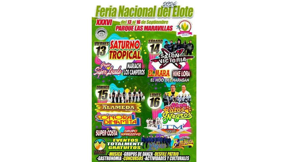 También habrá música y baile en la Feria Nacional del Elote.