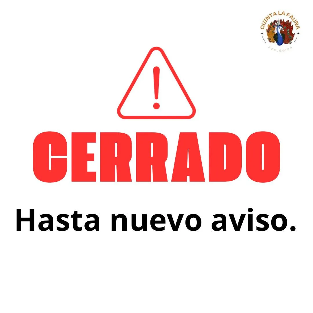 FB: @ParqueAventuraAnimal La ‘Quinta La Fauna’ está cerrada al público para seguridad de todos.