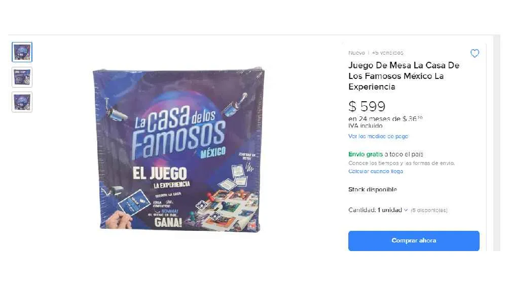 El costo del juego de mesa va de los 300 hasta los 600 pesos.