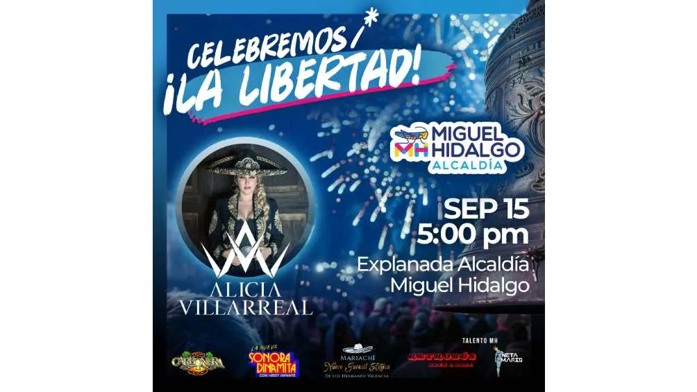Alicia Villarreal será la artistas estelar en la alcaldía Miguel Hidalgo.