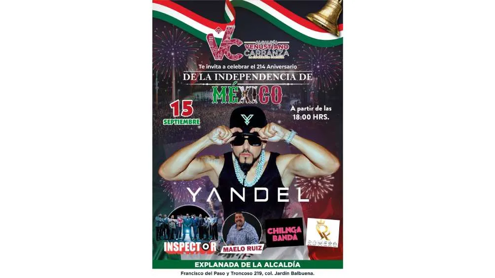 En la Venustiano Carranza se presentará Yandel, Maelo Ruiz e Inspector.