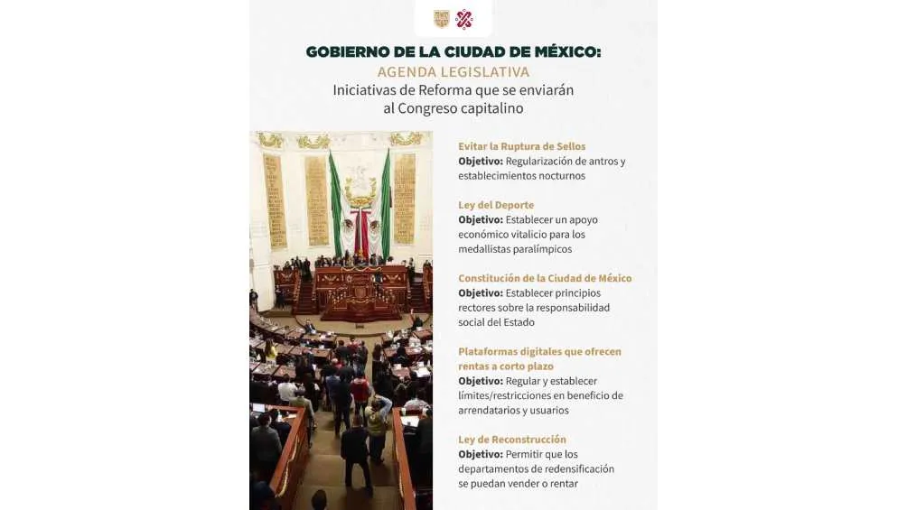 Twitter: @GobCDMX Estas son las cinco iniciativas de Reforma para la CDMX.