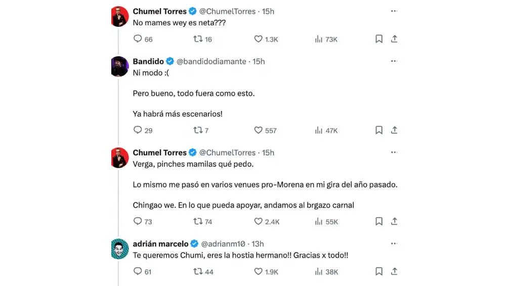 Chumuel Torres mostró apoyo al regiomontano.