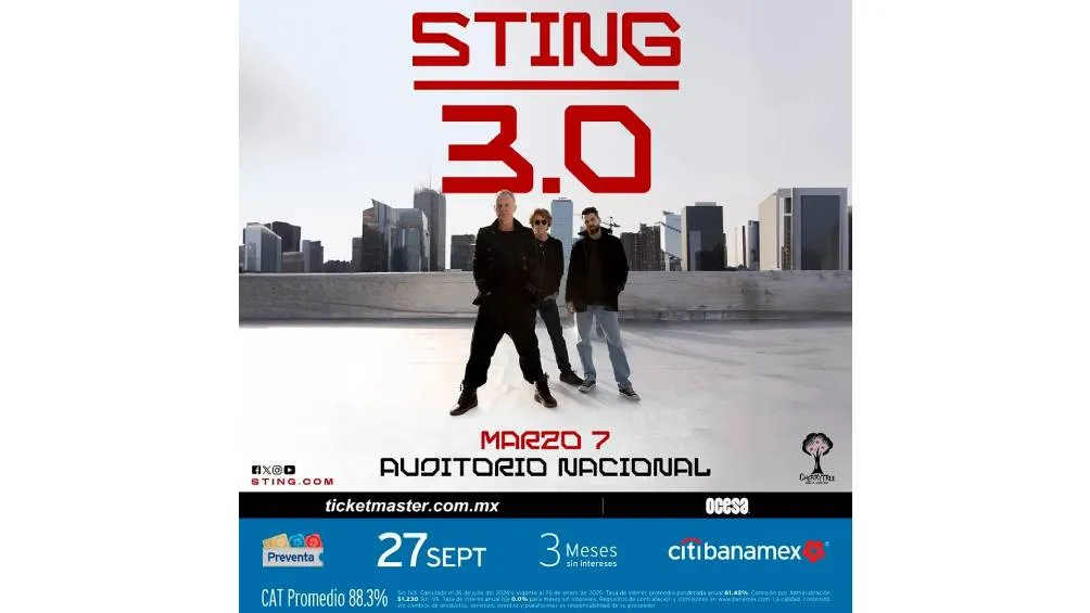Sting anuncia concierto en México.