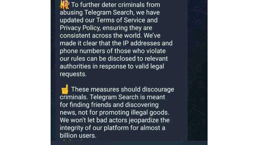 El mensaje fue compartido en el canal de la plataforma.
