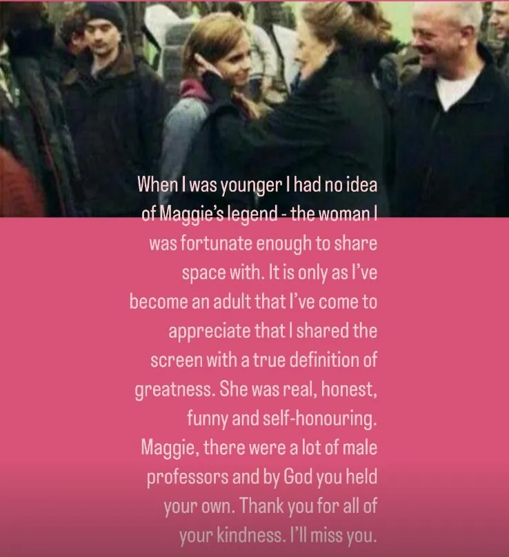 IG: @emmawatson Emma Watson resaltó la grandeza de la actriz.