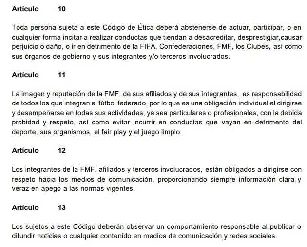 CAPTURA Esto es lo que estipula el código de ética