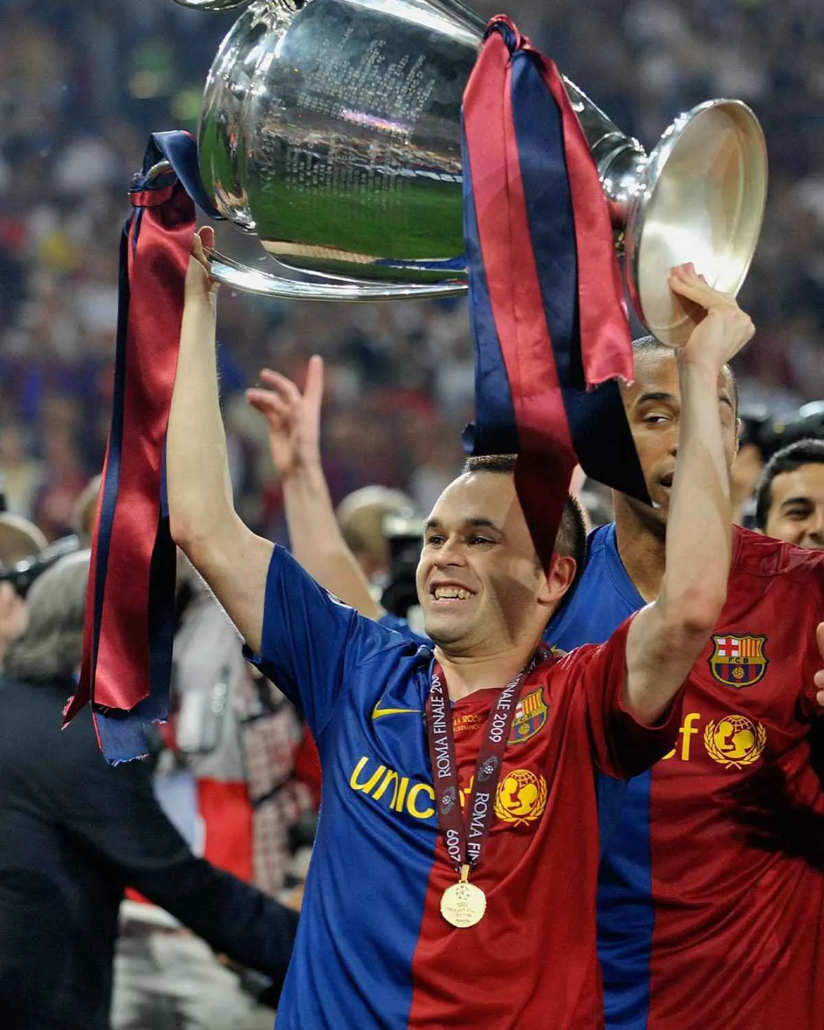 Festejo por ganar Champions