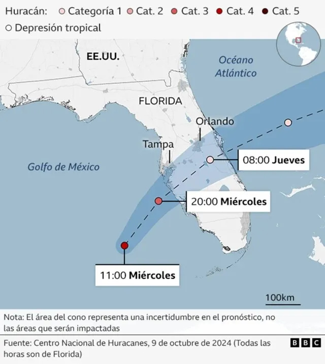 BBC El paso del huracán en Florida
