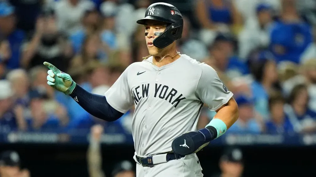 Judge celebra una carrera ante Royals