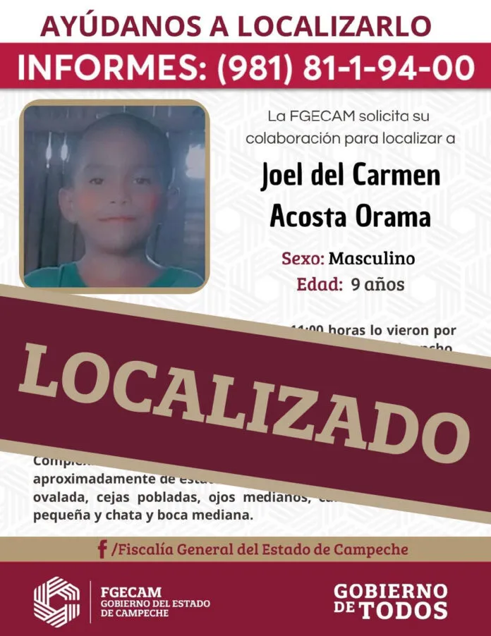 El menor fue localizado en la selva con desnutrición