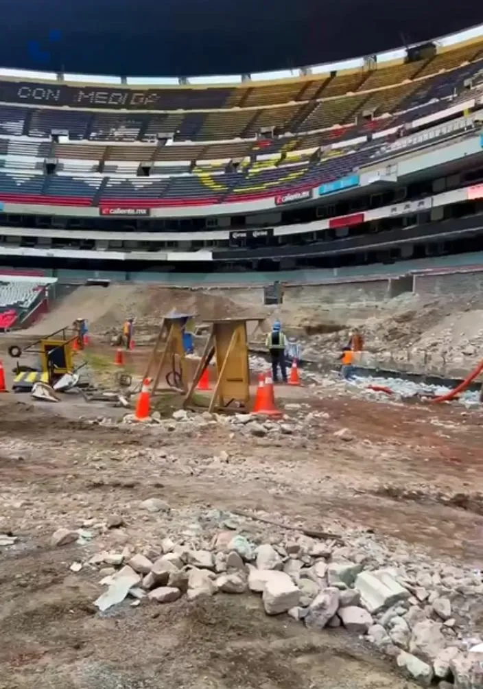 X: @MexicoCity26 Estadio Azteca en plena remodelación