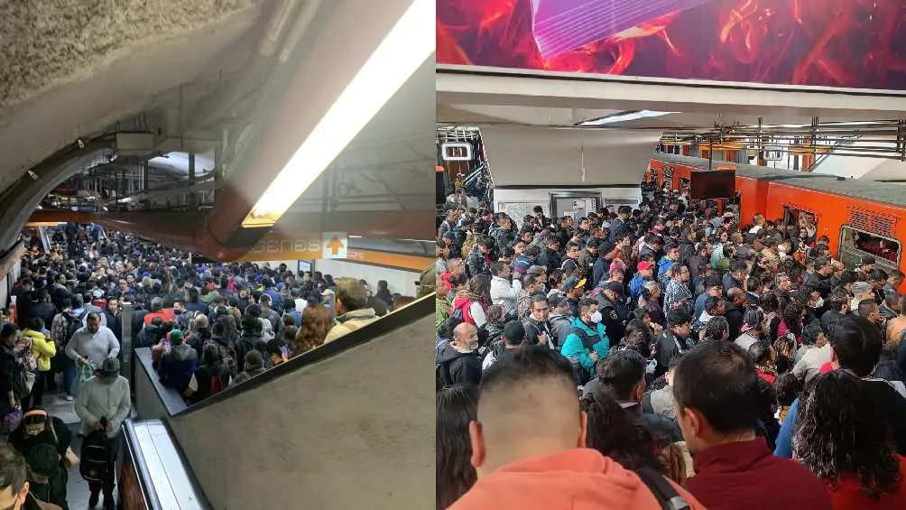 Twitter: @AnaFresno19/@CassDena Se implementó marcha lenta en la Línea 7 para retirar un tren que tenía que ser reparado.