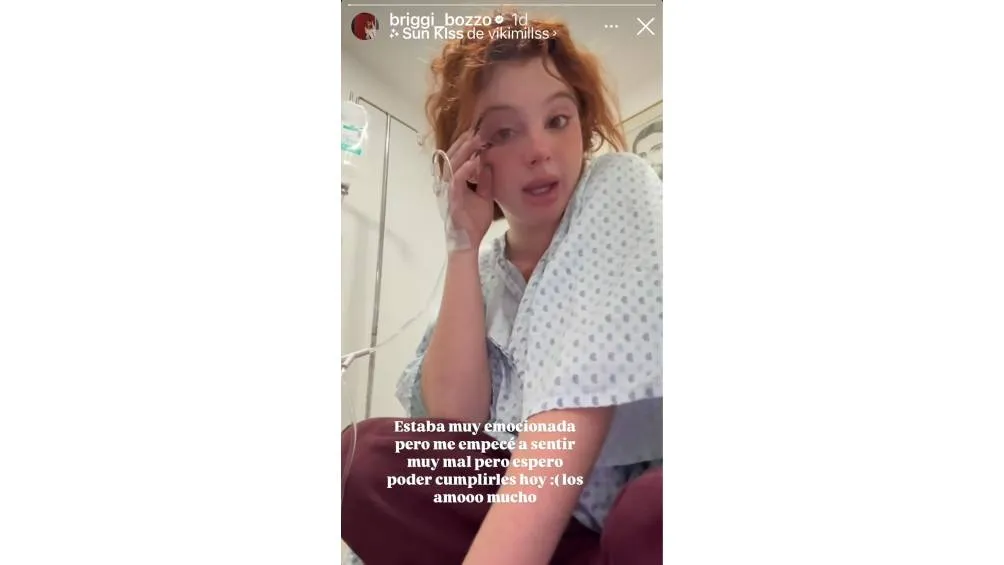 Instagram: @briggi_bozzo La actriz informó a sus seguidores sobre su estado de salud a través de su cuenta de Instagram.