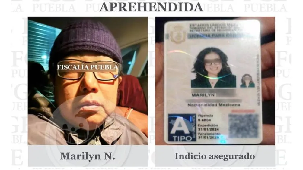 X: Fiscalía de Puebla La Fiscalía del Estado de Puebla detuvo a Marilyn “N”, acusada de usurpación de profesión al hacerse pasar por psiquiatra.