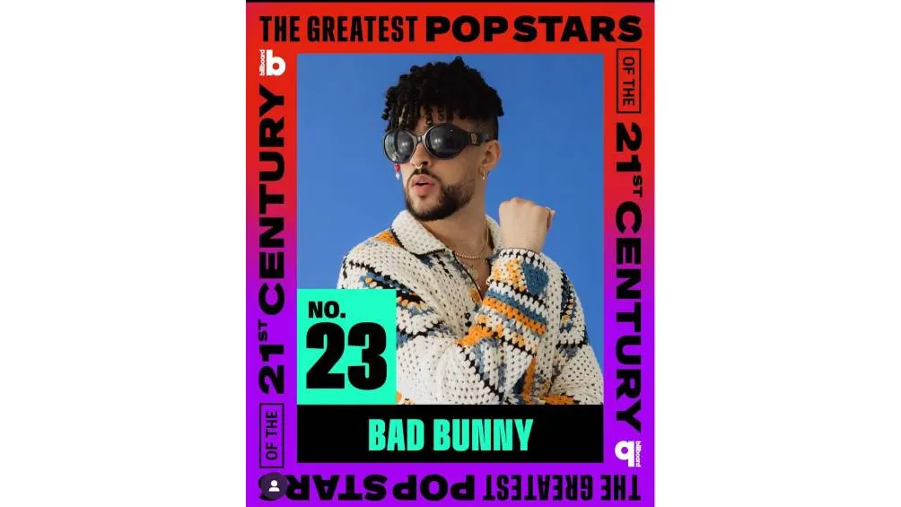 Bad Bunny se encuentra en la posición 23 del ranking.