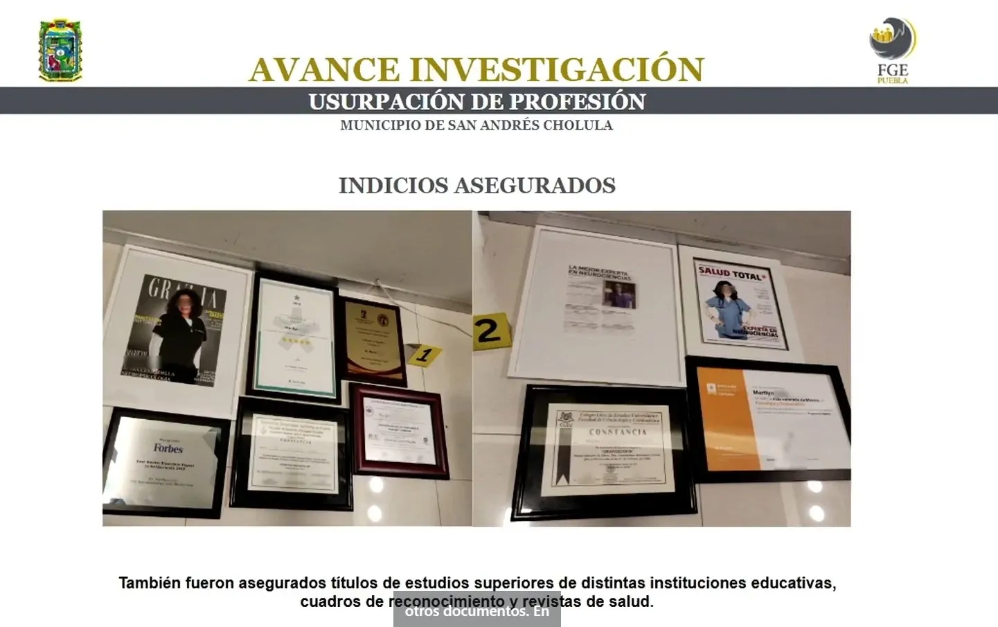 Títulos falsos de la farsante psiquiatra