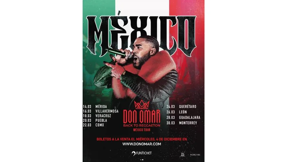 Don Omar regresa a tierras aztecas con su gira &quot;Back to Reggaeton Tour&quot;.