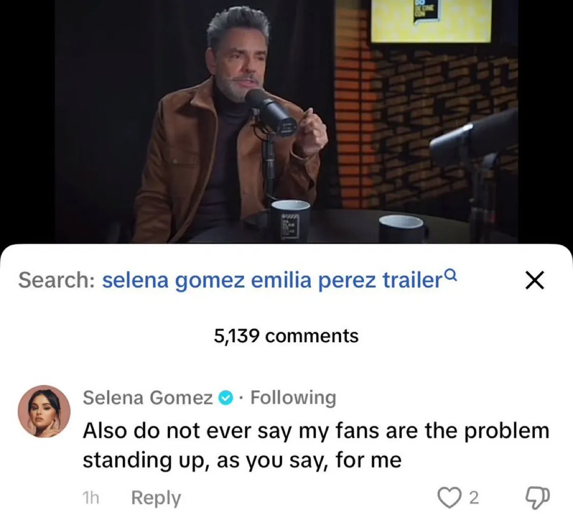 Selene Gomez respondió a las críticas de Eugenio