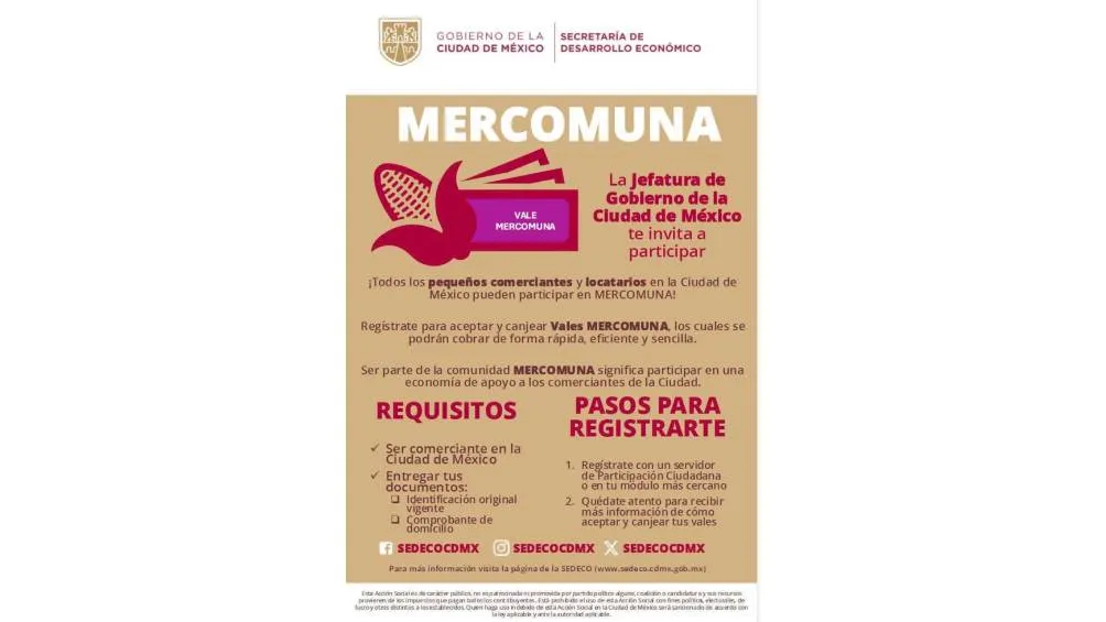 SEDECOCDMXC Entre los requisitos solicitados es la CURP y el INE.