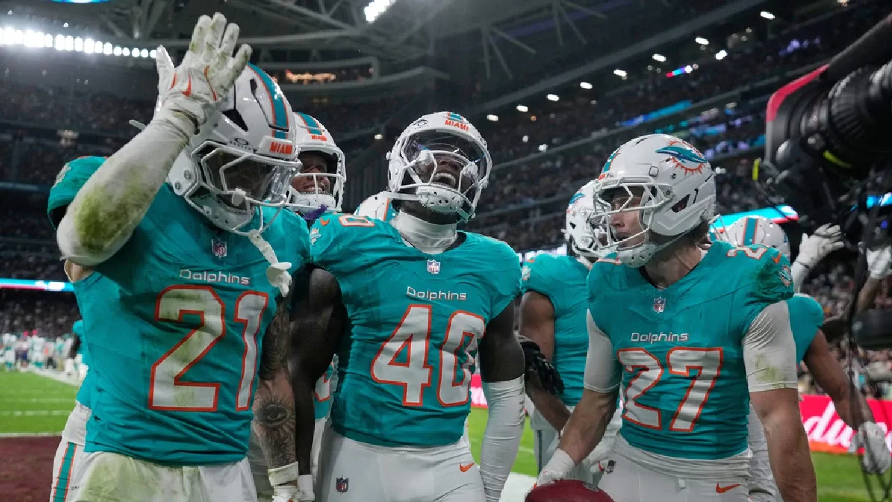 Miami Dolphins celebran triunfo en Madrid a lo Cristiano Ronaldo