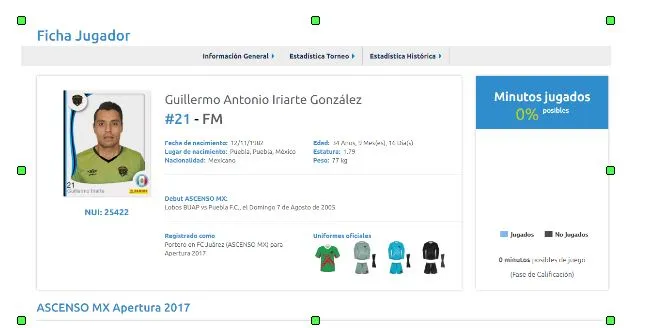 Guillermo Iriarte, registrado con Juárez