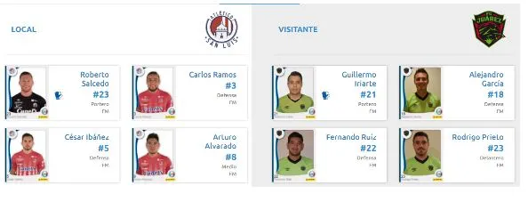 Aparece en la cédula del encuentro vs Atlético San Luis