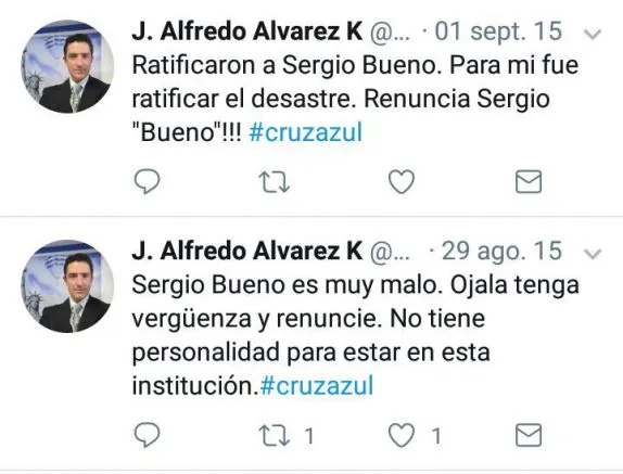 La publicación contra Sergio Bueno