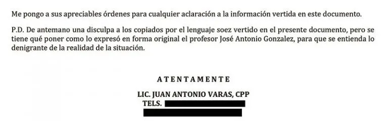 La firma del denunciante