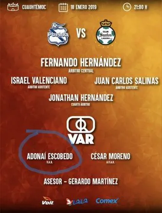 Escobedo y su labor de VAR en el Puebla vs Santos