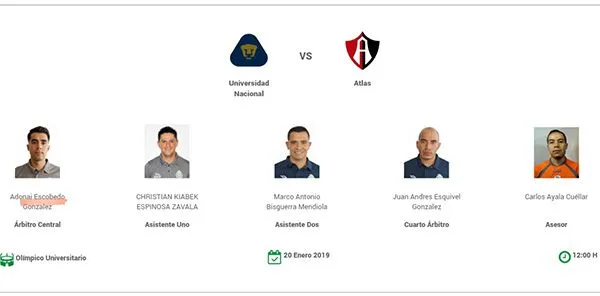 Escobedo fue central en el Pumas vs Atlas