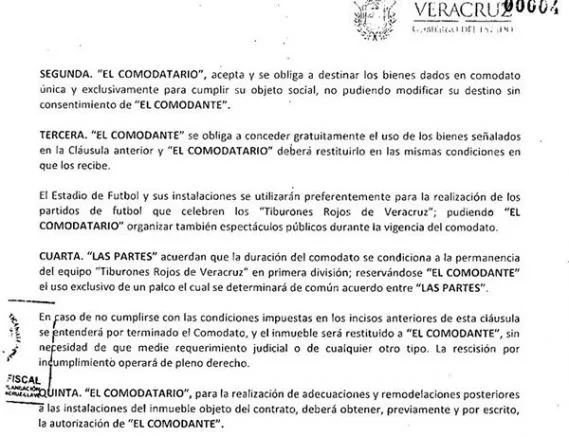 ESPECIAL La cláusula 4 del comodato el el gobierno y la promotora de Kuri